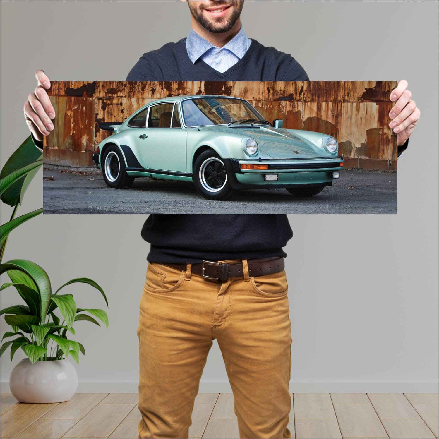 Cuadro grande 30x80cm 1976 porsche turbo carrera u 128 Porsche