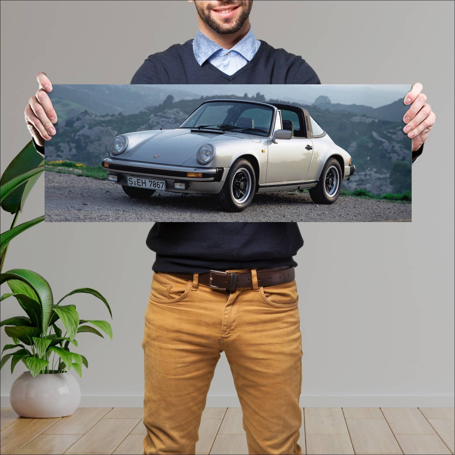 Cuadro grande 30x80cm 1977 porsche 911 sc targa 50 130 Porsche