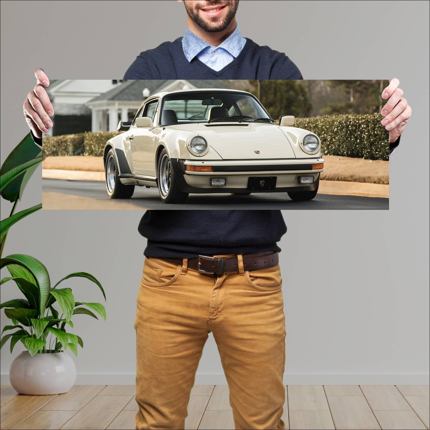 Cuadro grande 30x80cm 1977 porsche 911 turbo us 50 131 Porsche