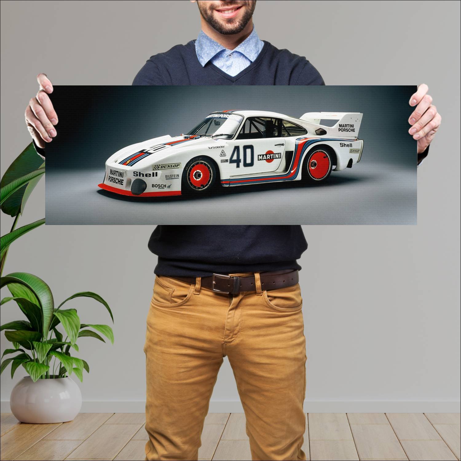 Cuadro grande 30x80cm 1977 porsche 935 baby auto 135 Porsche