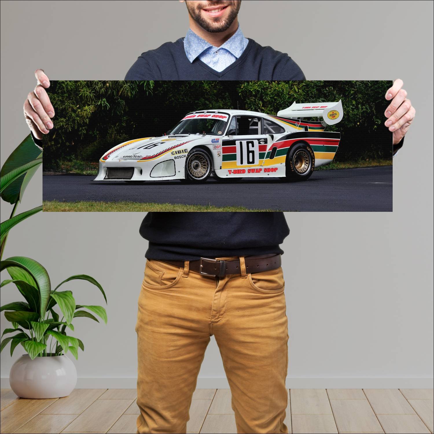 Cuadro grande 30x80cm 1977 porsche 935 imsa auto 136 Porsche