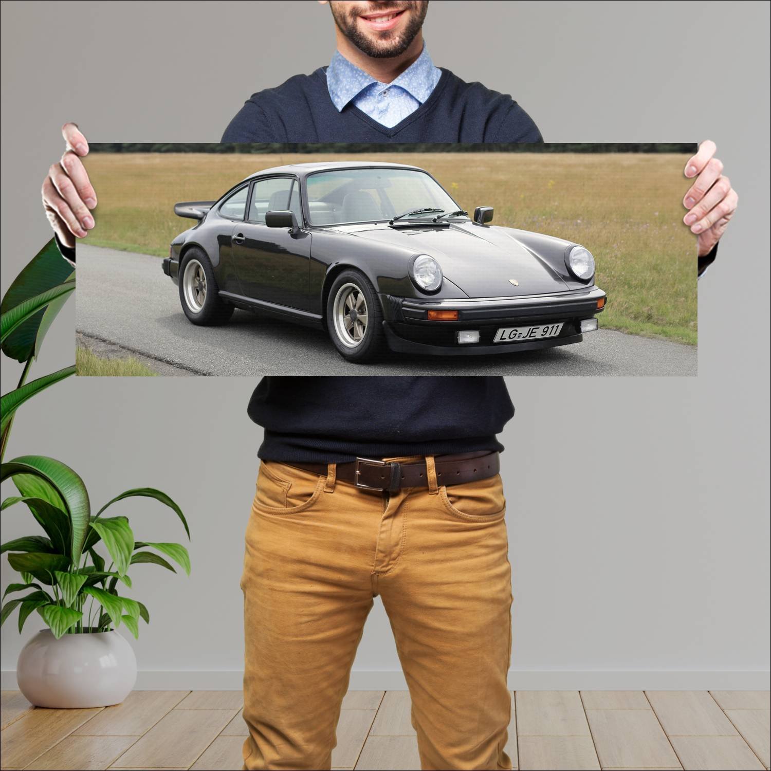 Cuadro grande 30x80cm 1980 porsche 911 sc weissach 139 Porsche