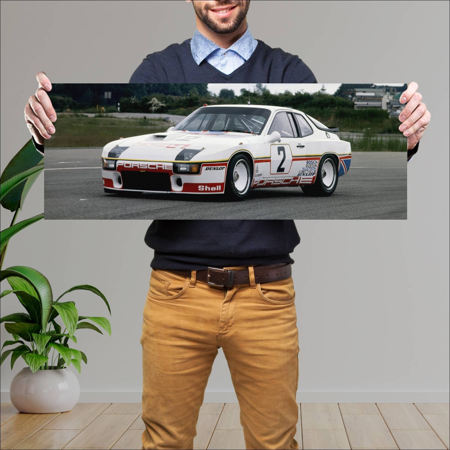 Cuadro grande 30x80cm 1980 porsche 924 gtp auto 140 Porsche