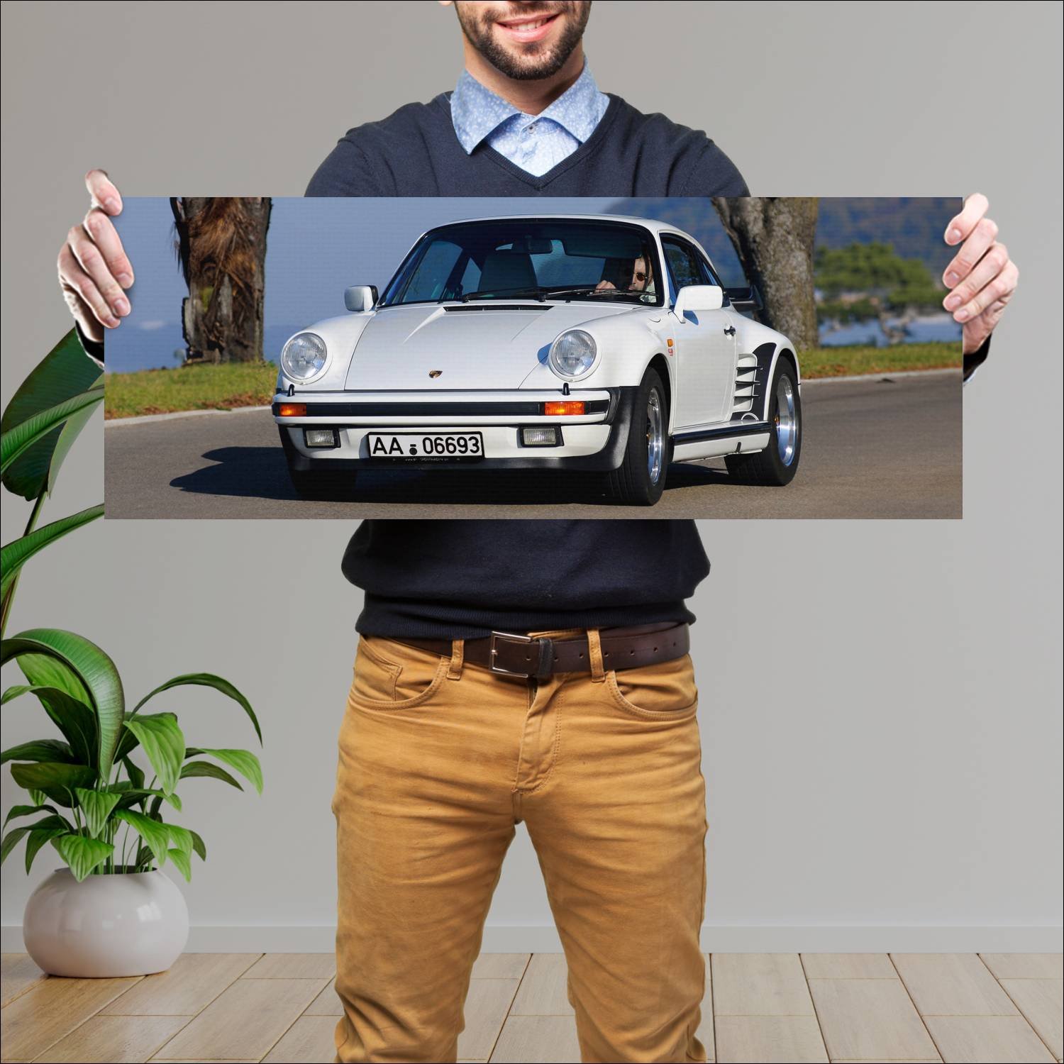 Cuadro grande 30x80cm 1981 porsche 911 turbo by po 143 Porsche