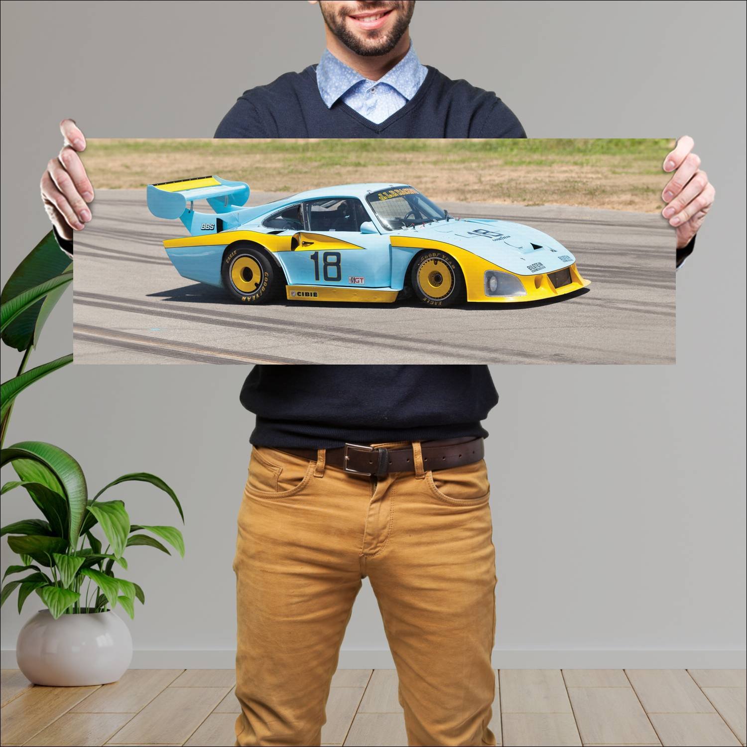 Cuadro grande 30x80cm 1981 porsche 935 jlp 3 imsa 150 Porsche