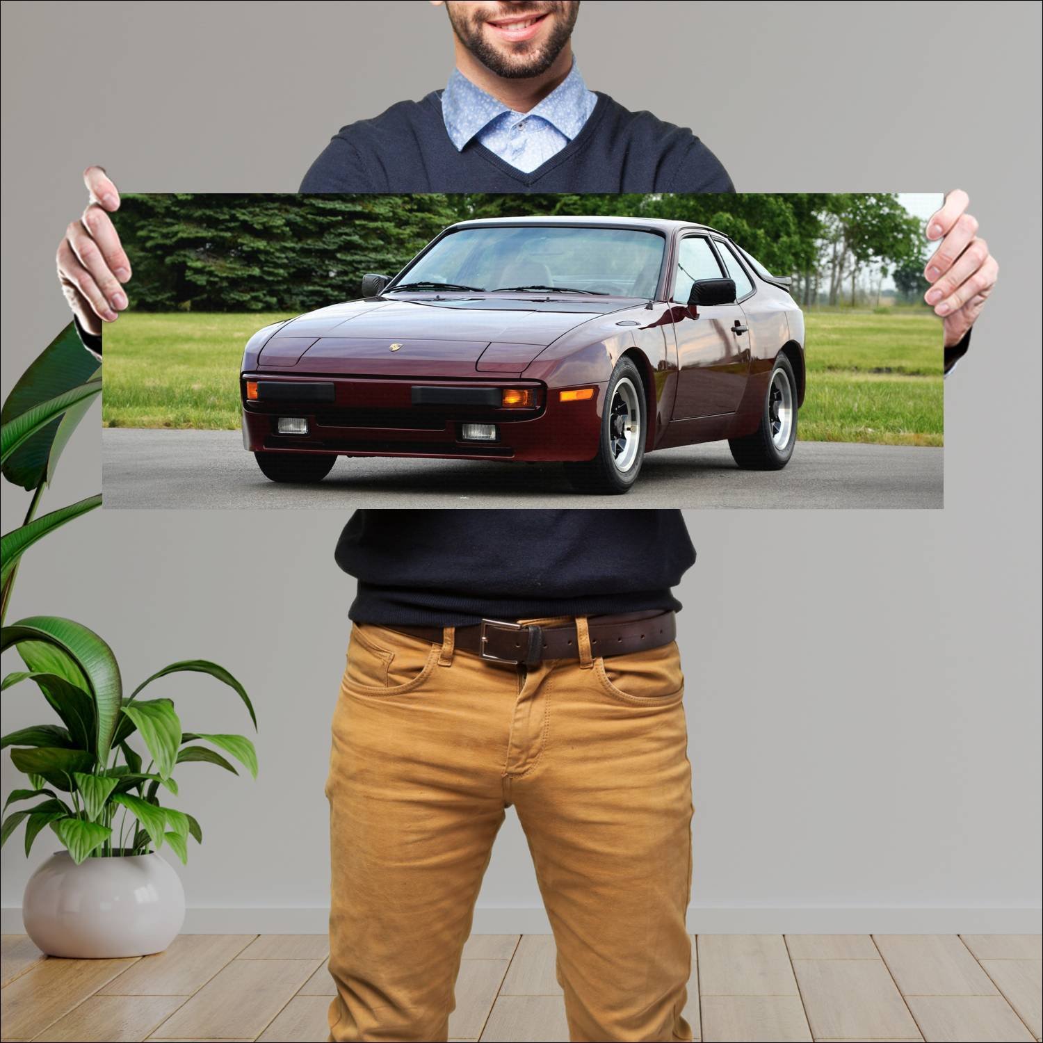 Cuadro grande 30x80cm 1982 porsche 944 us auto 155 Porsche