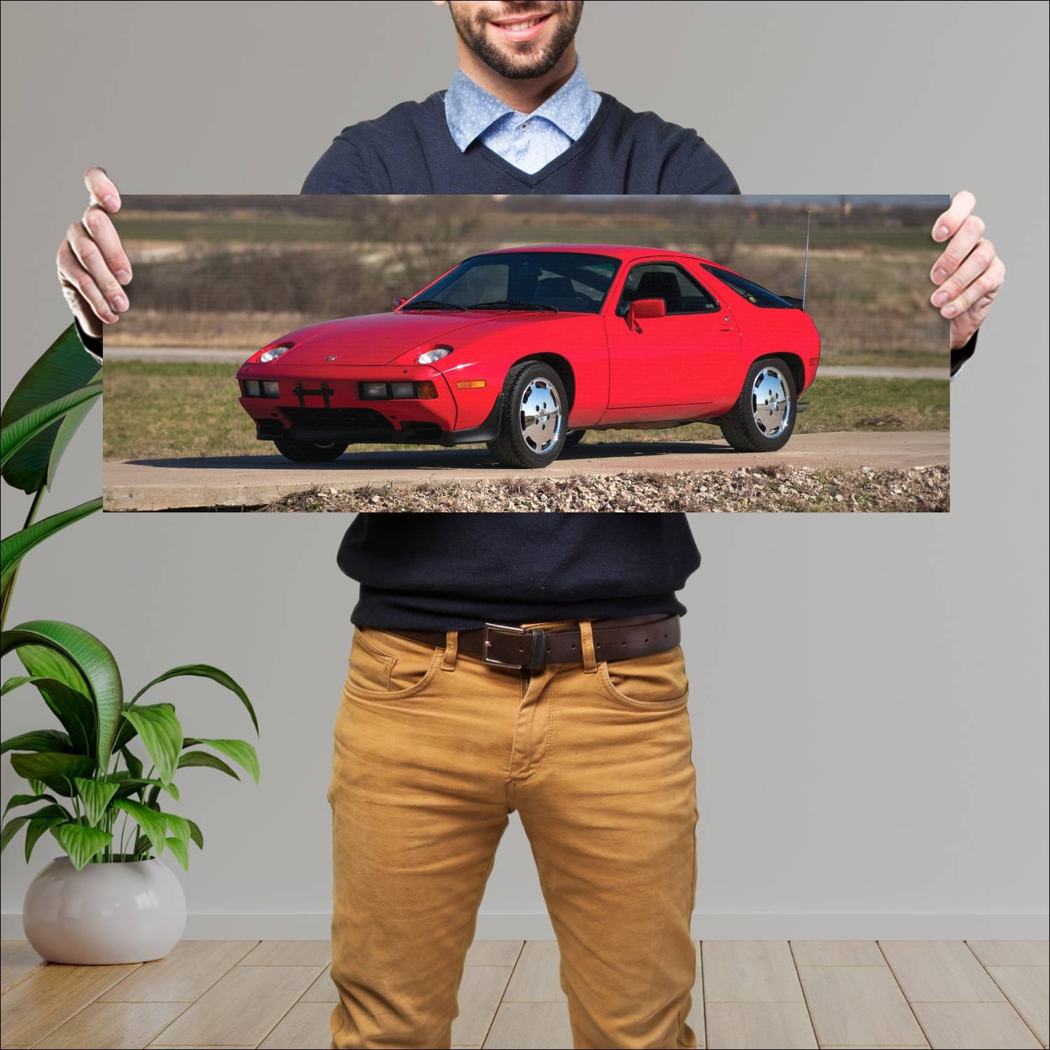 Cuadro grande 30x80cm 1983 porsche 928 s us auto 158 Porsche