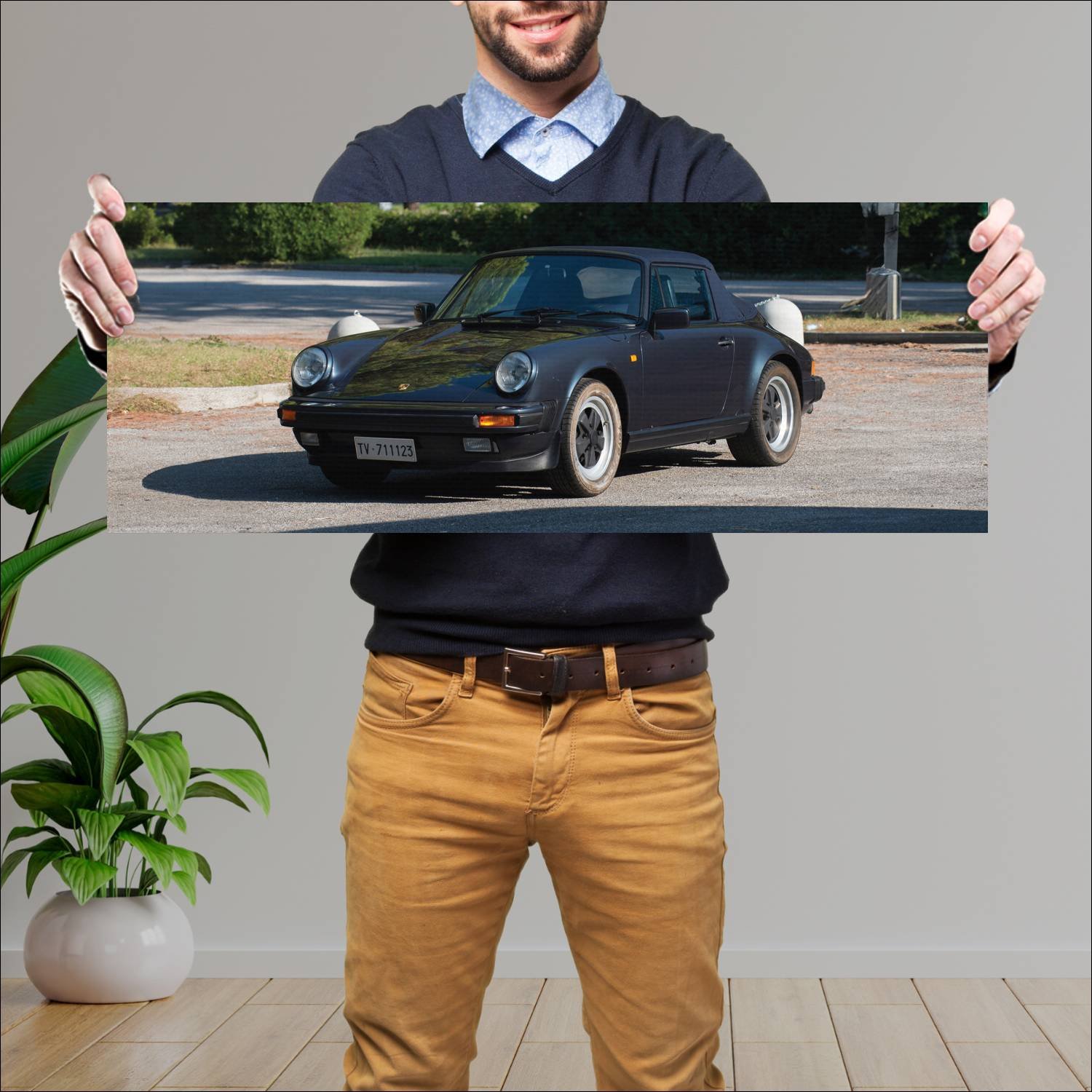 Cuadro grande 30x80cm 1984 porsche 911 carrera cab 161 Porsche