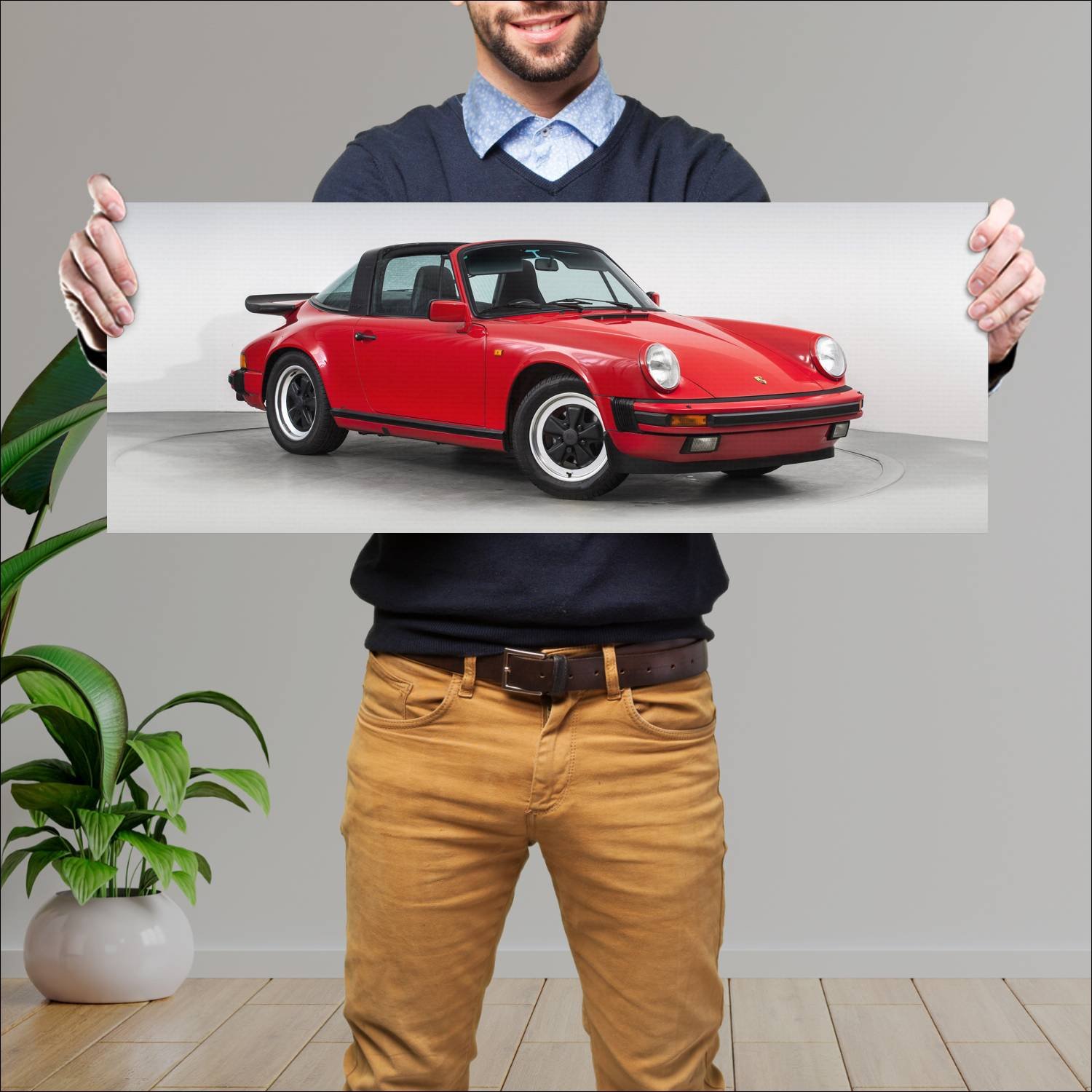 Cuadro grande 30x80cm 1984 porsche 911 carrera tar 165 Porsche