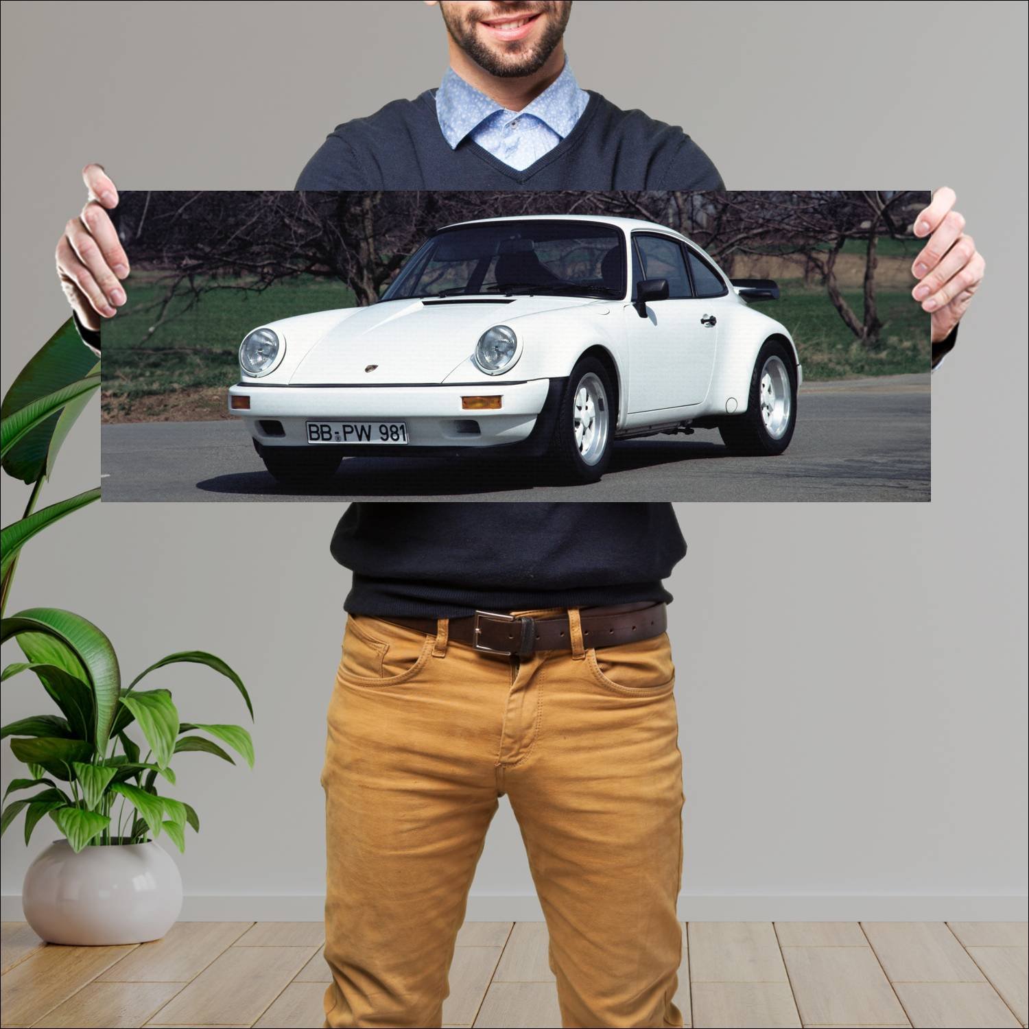 Cuadro grande 30x80cm 1984 porsche 911 sc rs auto 168 Porsche