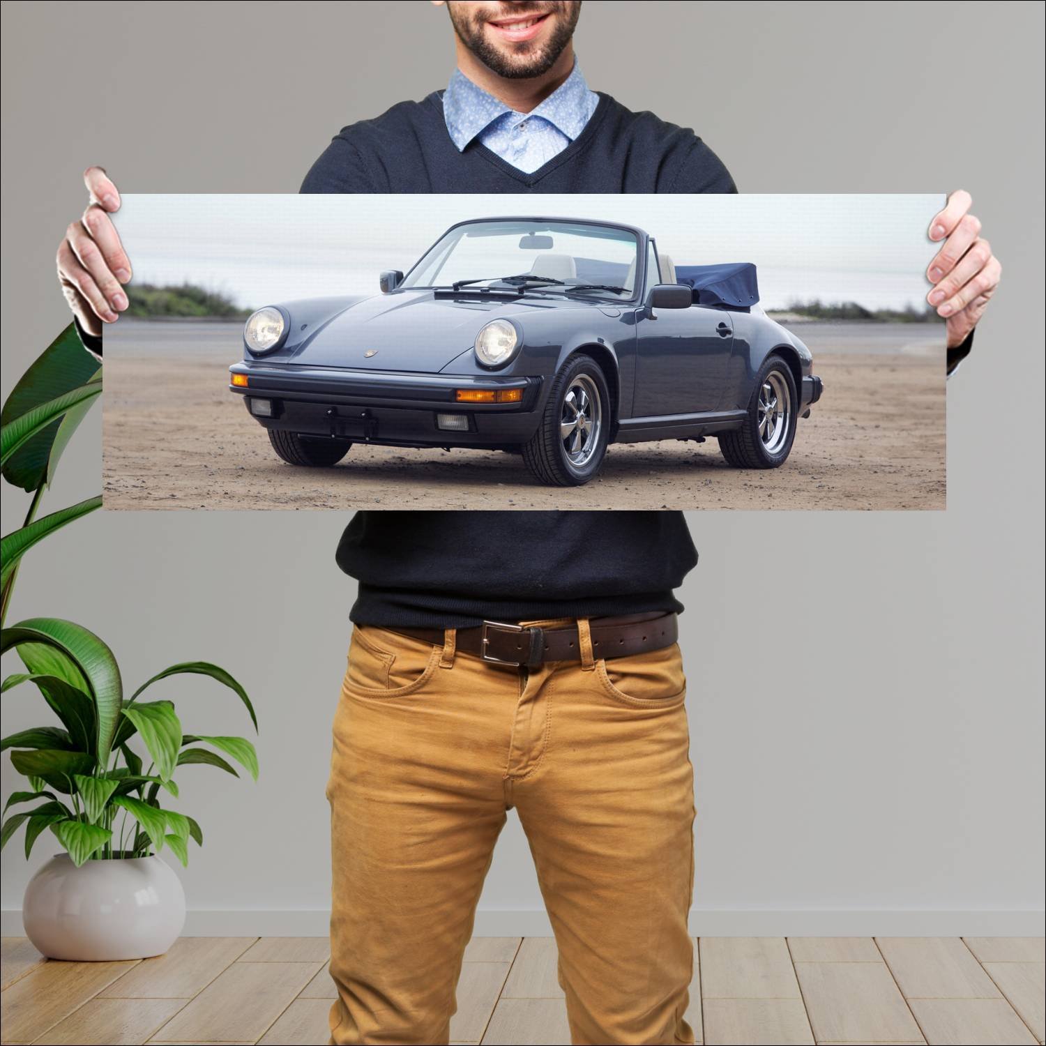 Cuadro grande 30x80cm 1985 porsche 911 carrera cab 170 Porsche