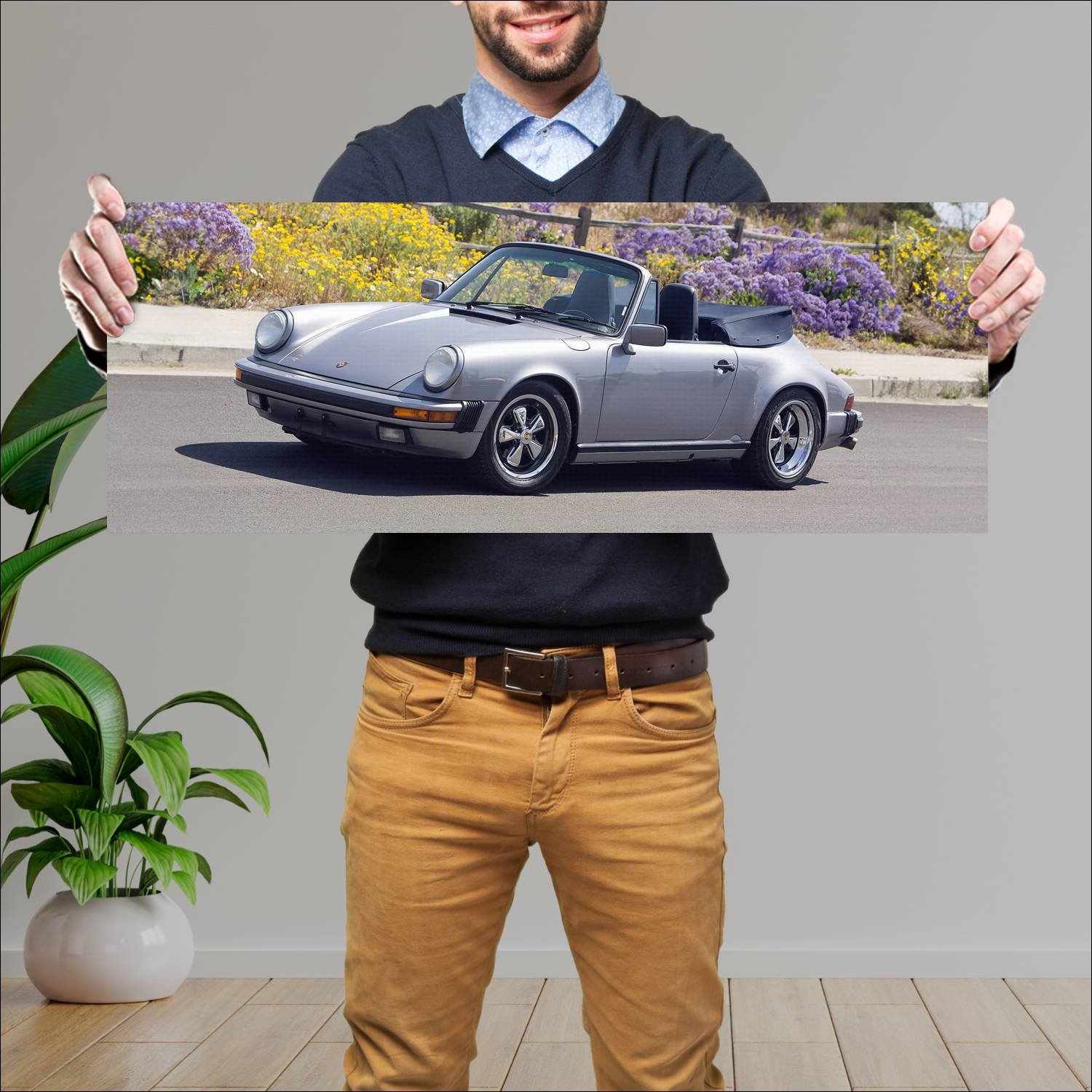 Cuadro grande 30x80cm 1985 porsche 911 carrera cab 171 Porsche