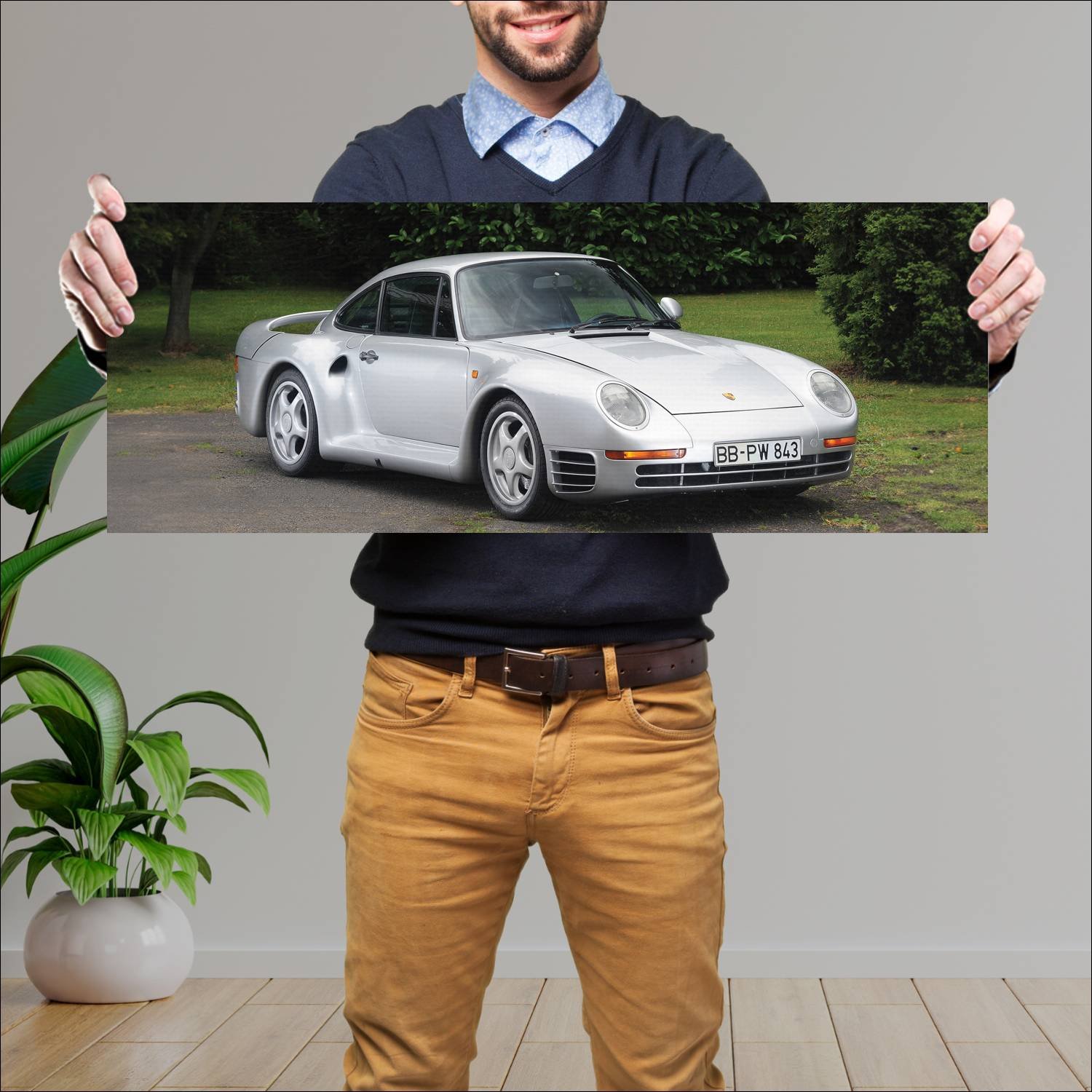 Cuadro grande 30x80cm 1985 porsche 959 pre product 172 Porsche