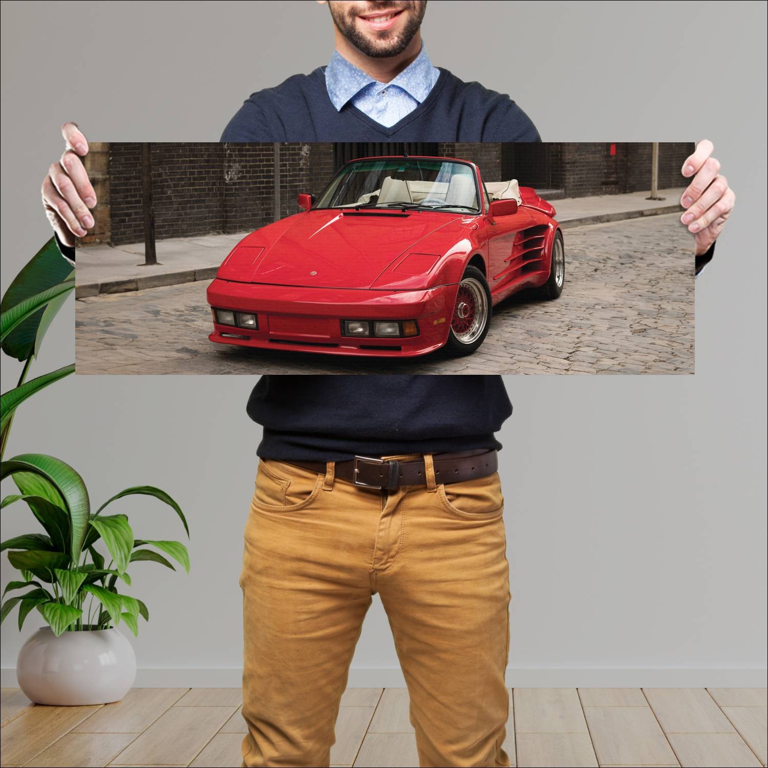 Cuadro grande 30x80cm 1986 gemballa cyrrus auto 174 Porsche