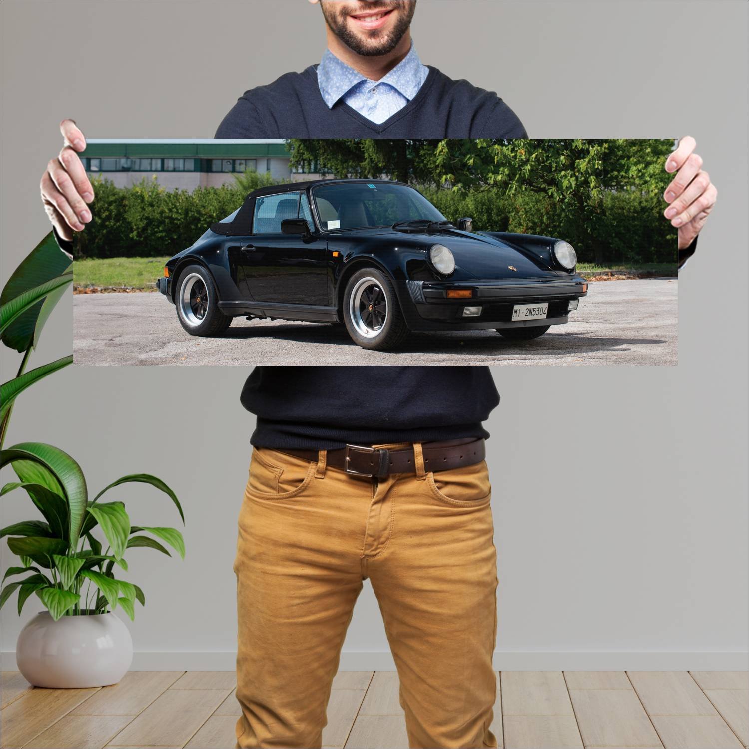 Cuadro grande 30x80cm 1986 porsche 911 carrera cab 176 Porsche