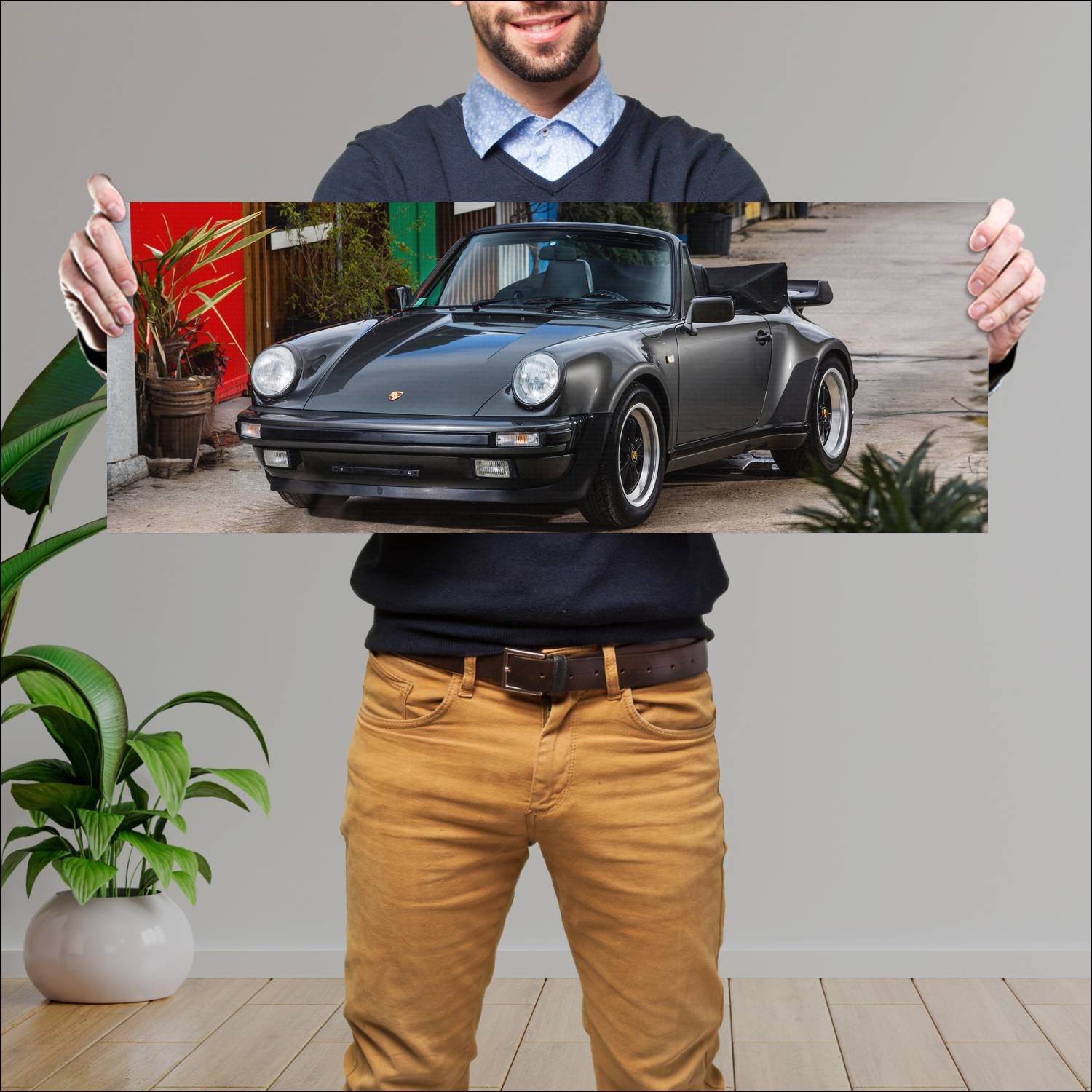 Cuadro grande 30x80cm 1986 porsche 911 turbo cabri 177 Porsche