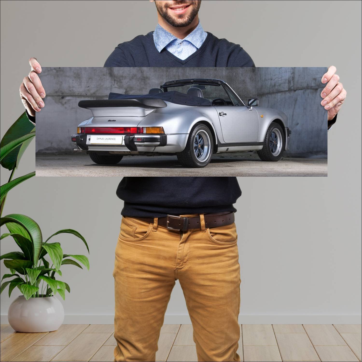 Cuadro grande 30x80cm 1986 porsche 911 turbo cabri 179 Porsche
