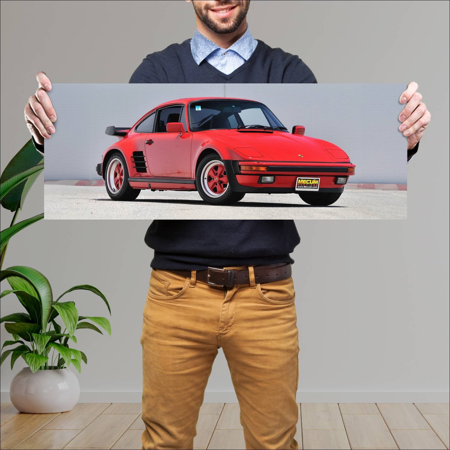 Cuadro grande 30x80cm 1986 porsche 911 turbo slant 182 Porsche