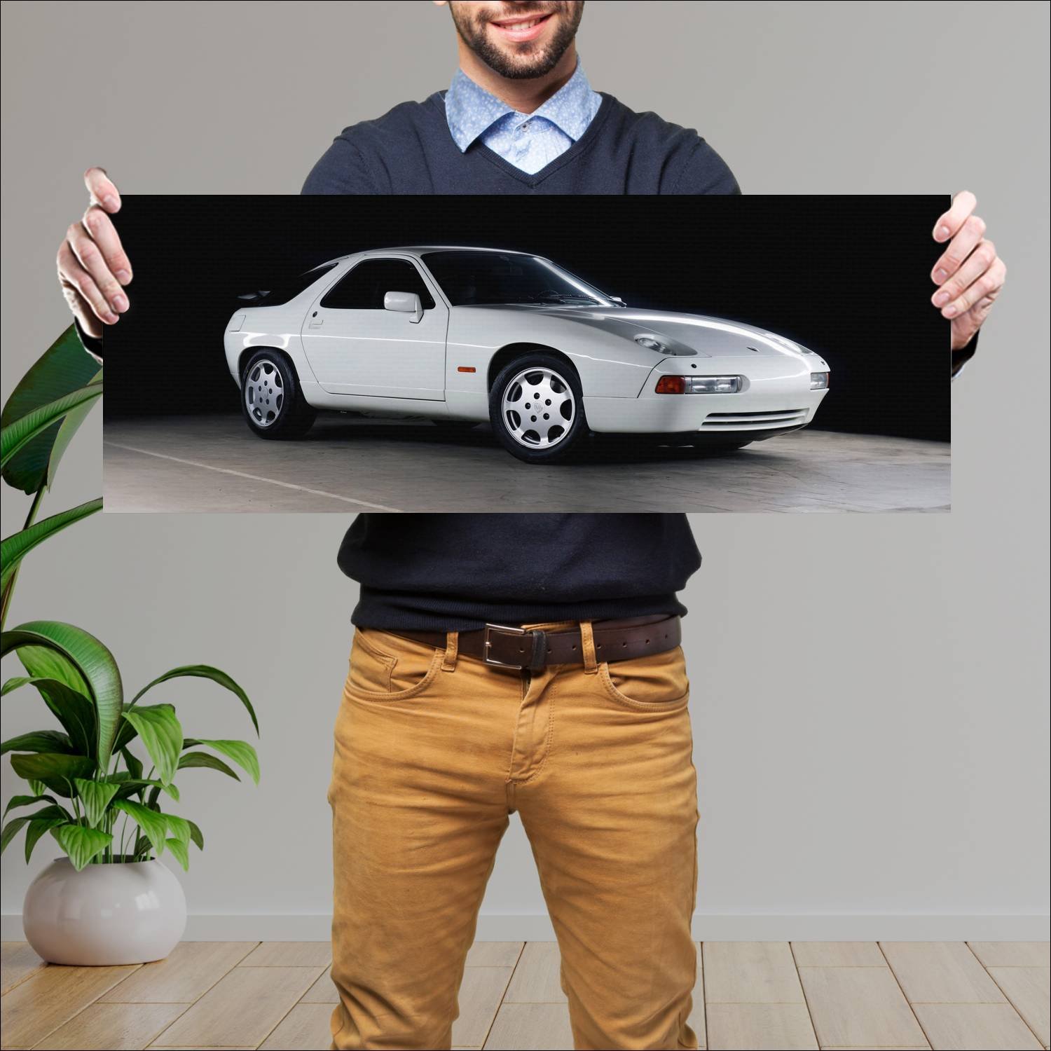 Cuadro grande 30x80cm 1986 porsche 928 cs prototyp 187 Porsche