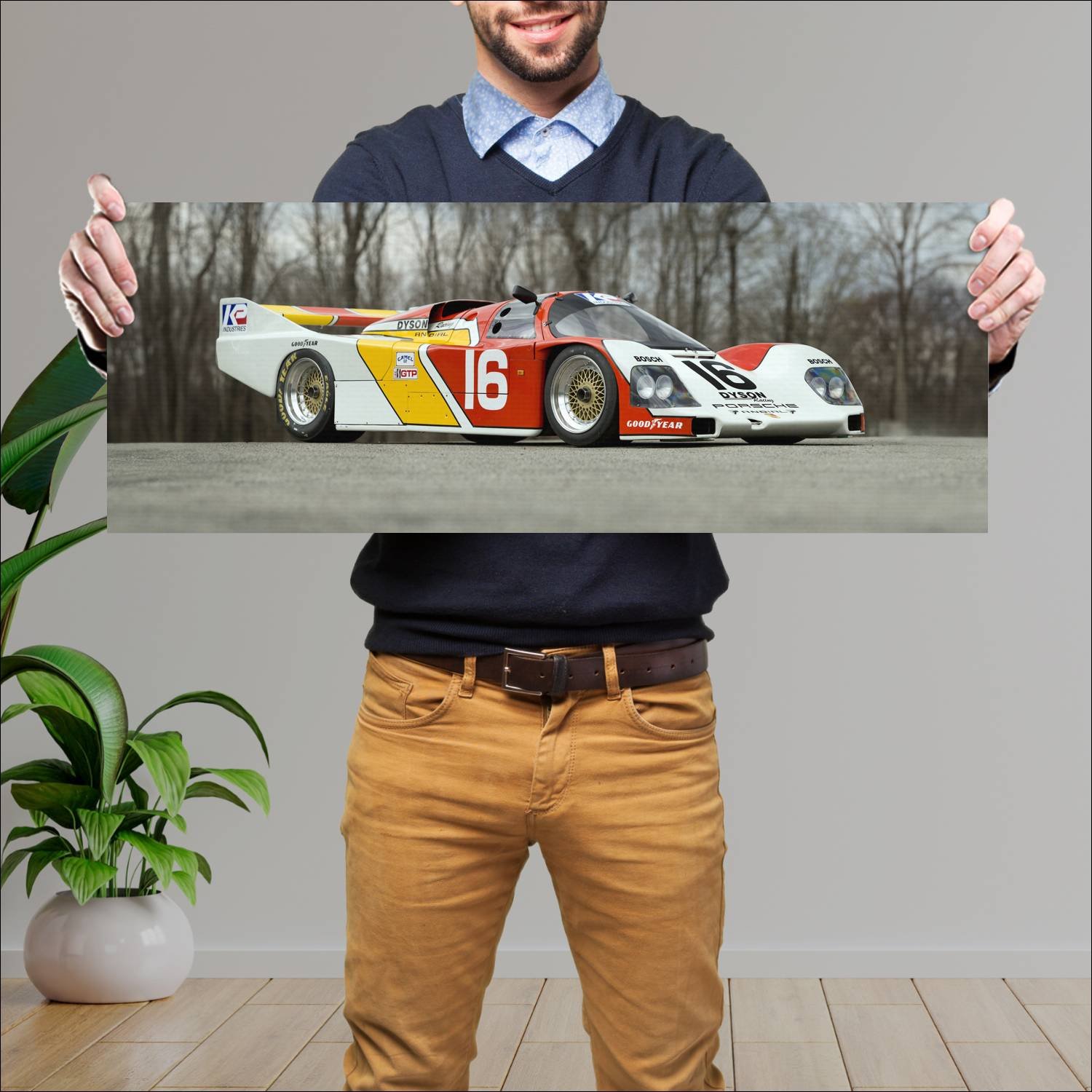 Cuadro grande 30x80cm 1986 porsche 962 122 auto 189 Porsche
