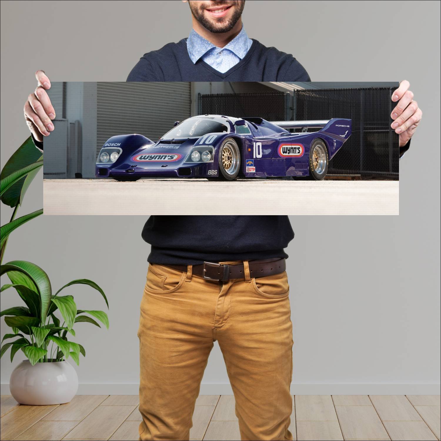 Cuadro grande 30x80cm 1986 porsche 962 f01 auto 190 Porsche