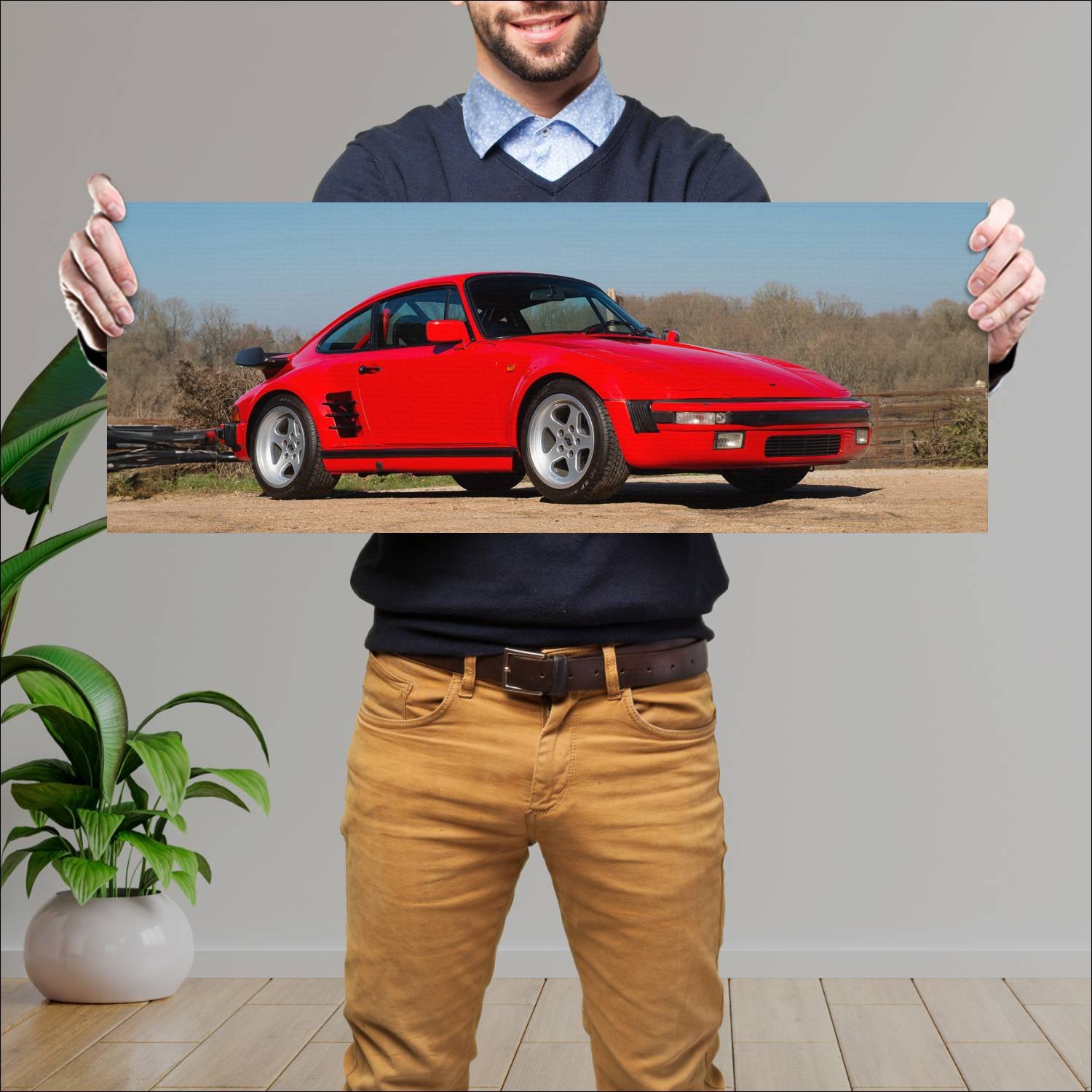 Cuadro grande 30x80cm 1986 ruf btr iii slantnose 1 191 Porsche