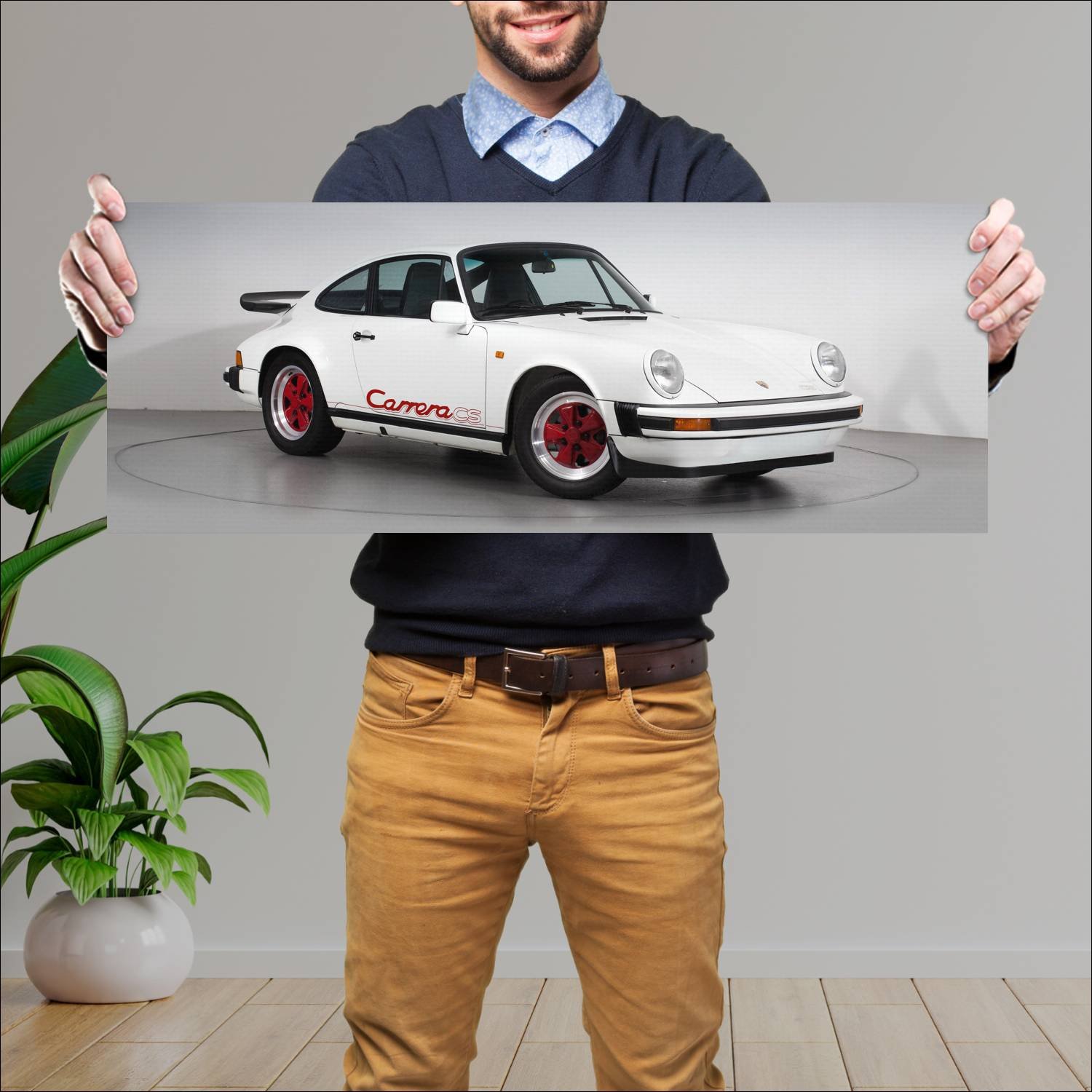 Cuadro grande 30x80cm 1987 porsche 911 carrera clu 192 Porsche
