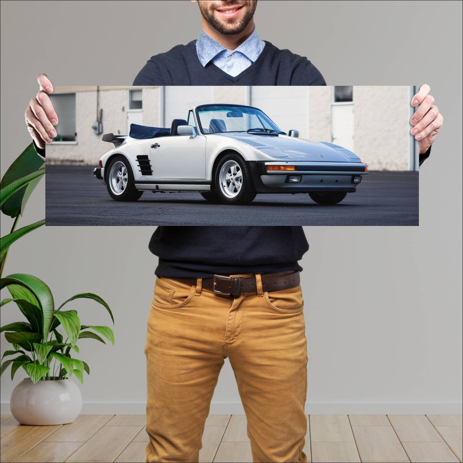 Cuadro grande 30x80cm 1987 porsche 911 turbo cabri 193 Porsche