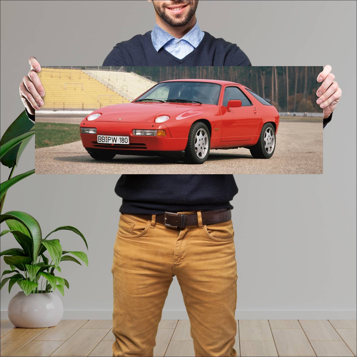 Cuadro grande 30x80cm 1987 porsche 928 cs auto 194 Porsche