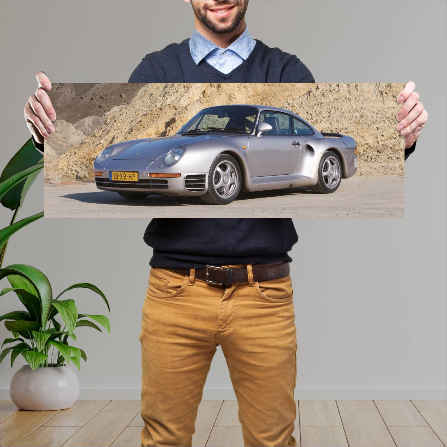 Cuadro grande 30x80cm 1987 porsche 959 auto 197 Porsche