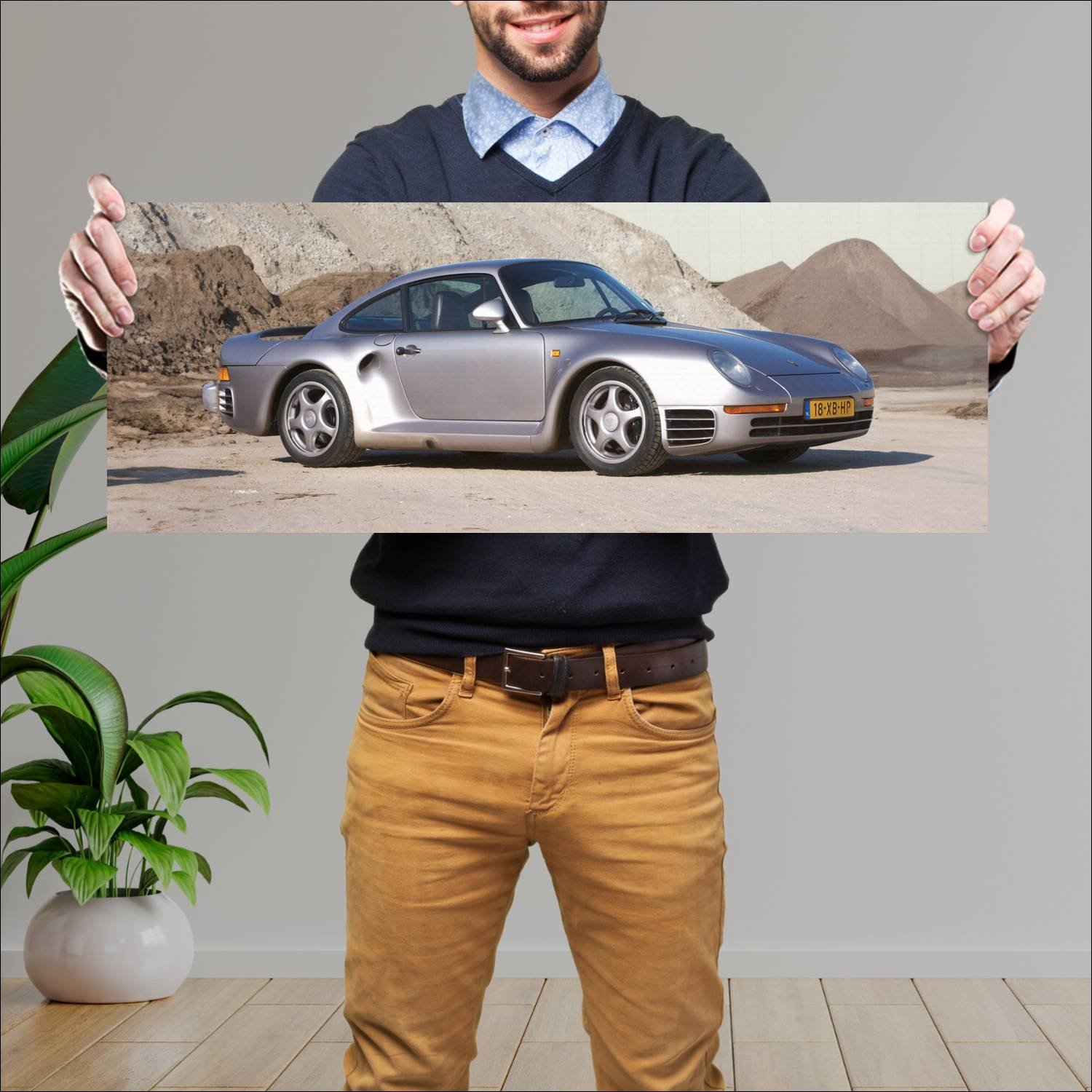 Cuadro grande 30x80cm 1987 porsche 959 auto 198 Porsche