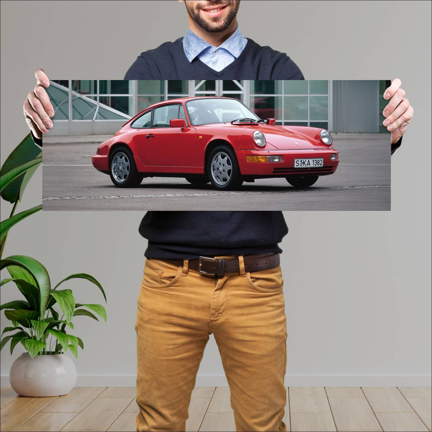 Cuadro grande 30x80cm 1988 porsche 911 carrera 501 199 Porsche