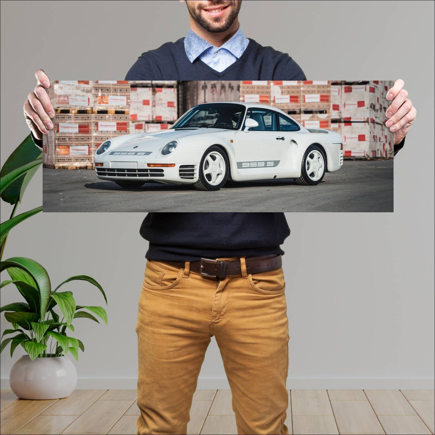 Cuadro grande 30x80cm 1988 porsche 959 s auto 202 Porsche