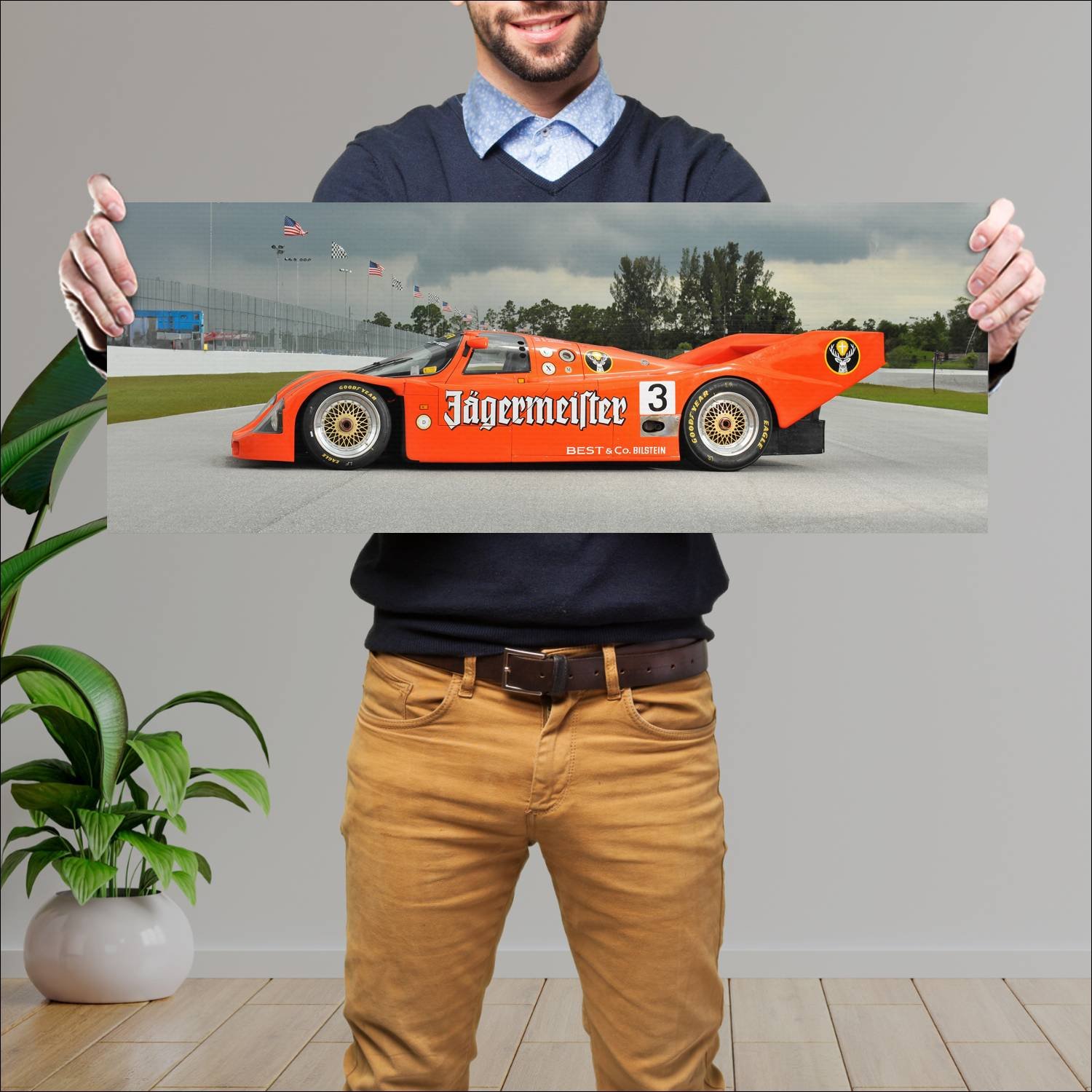 Cuadro grande 30x80cm 1988 porsche 962 c 138 auto 204 Porsche