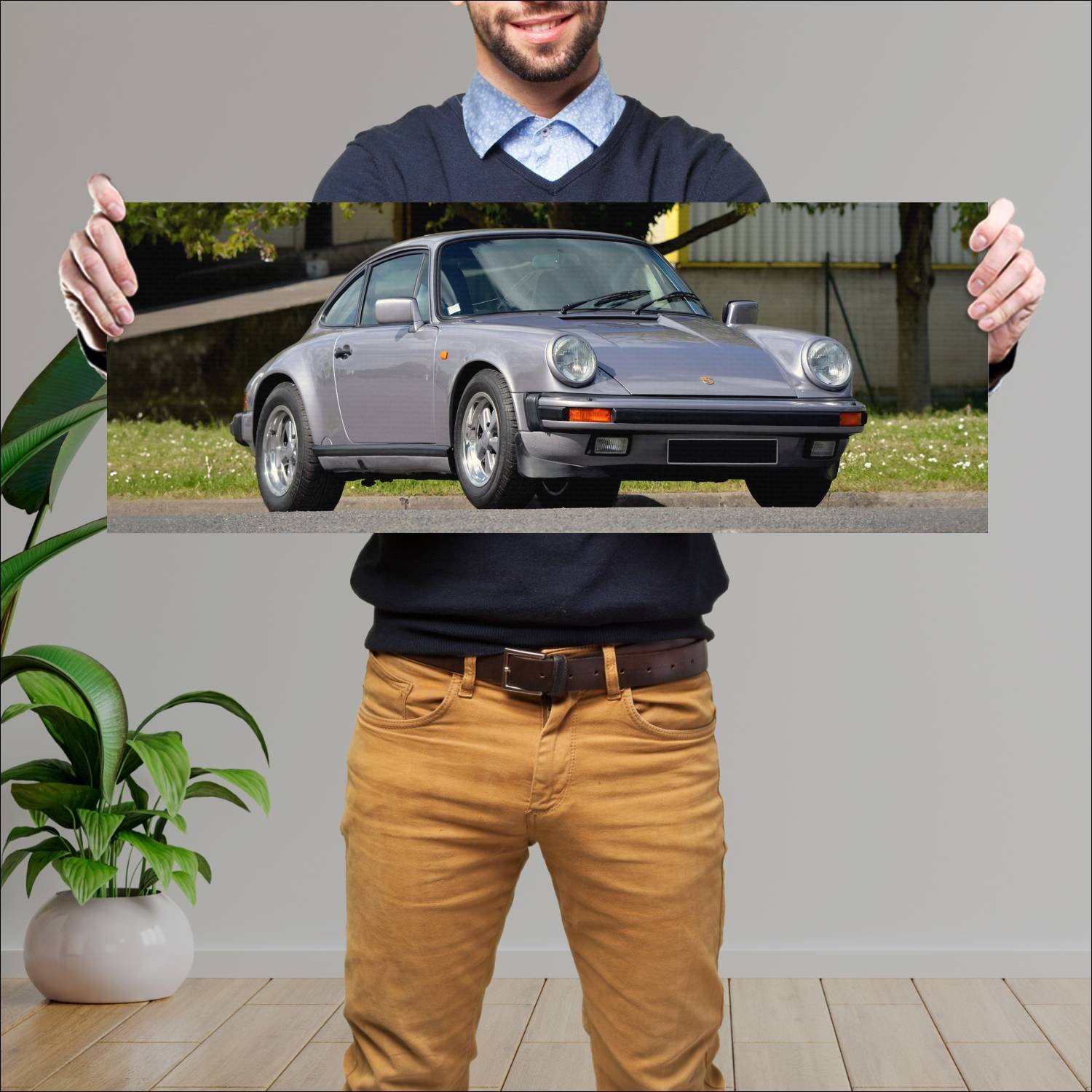 Cuadro grande 30x80cm 1989 porsche 911 carrera 25 207 Porsche