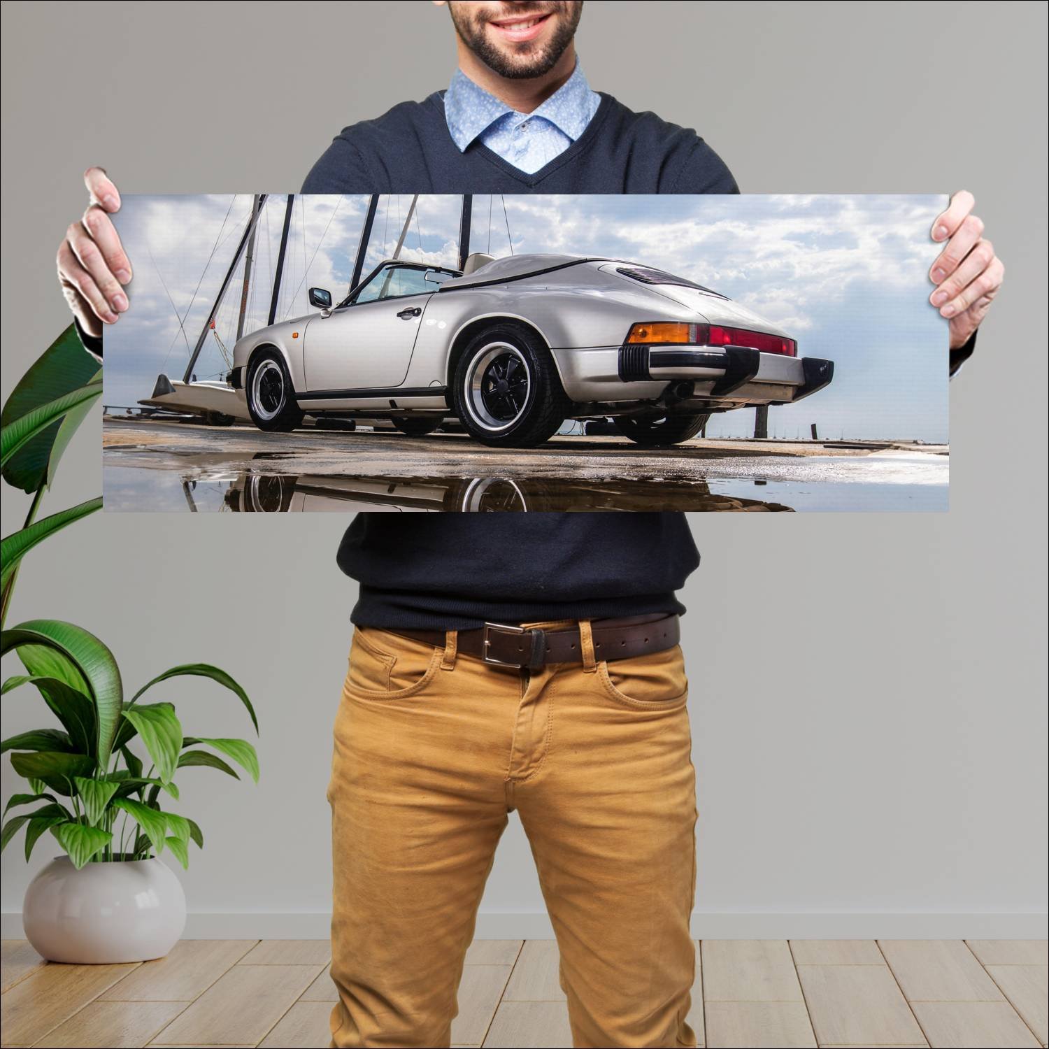 Cuadro grande 30x80cm 1989 porsche 911 speedster 5 213 Porsche