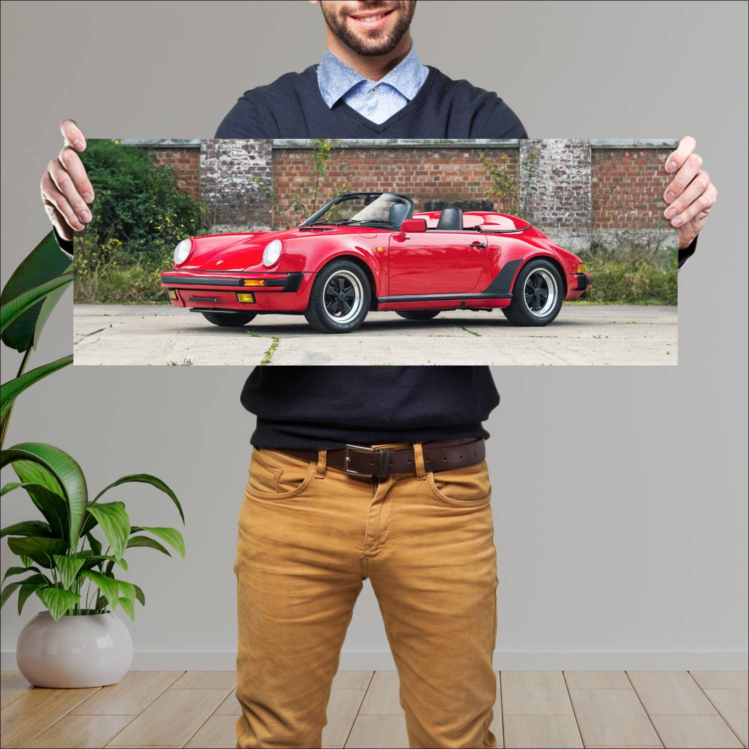 Cuadro grande 30x80cm 1989 porsche 911 speedster t 214 Porsche