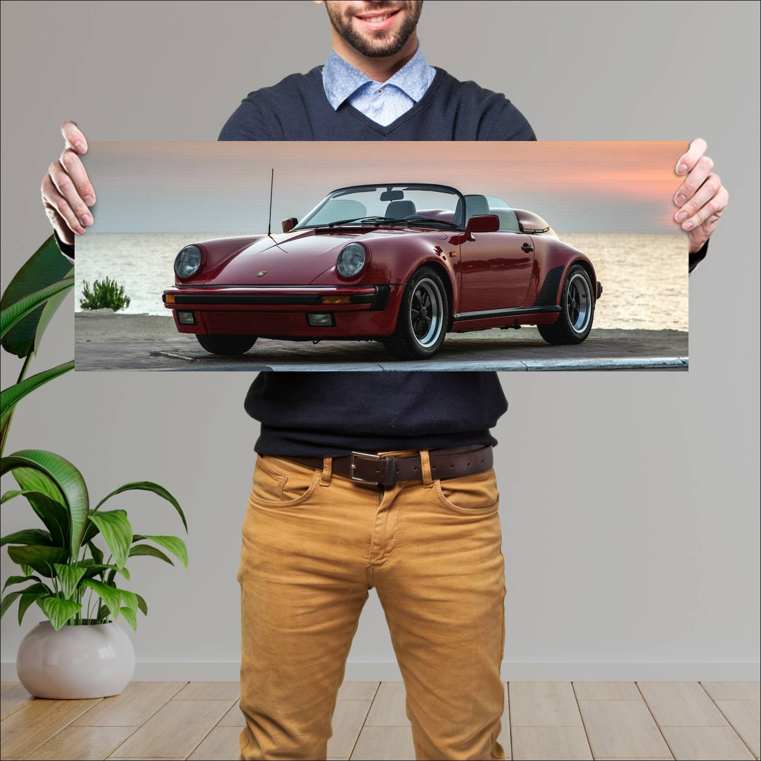 Cuadro grande 30x80cm 1989 porsche 911 speedster t 215 Porsche