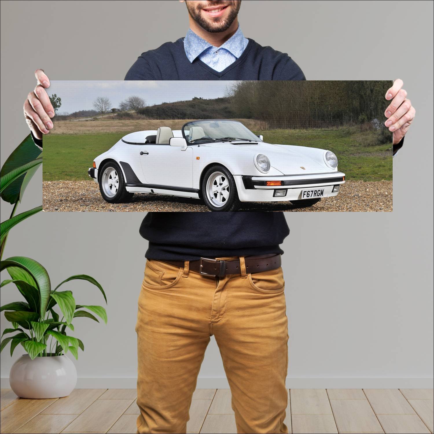 Cuadro grande 30x80cm 1989 porsche 911 speedster t 217 Porsche