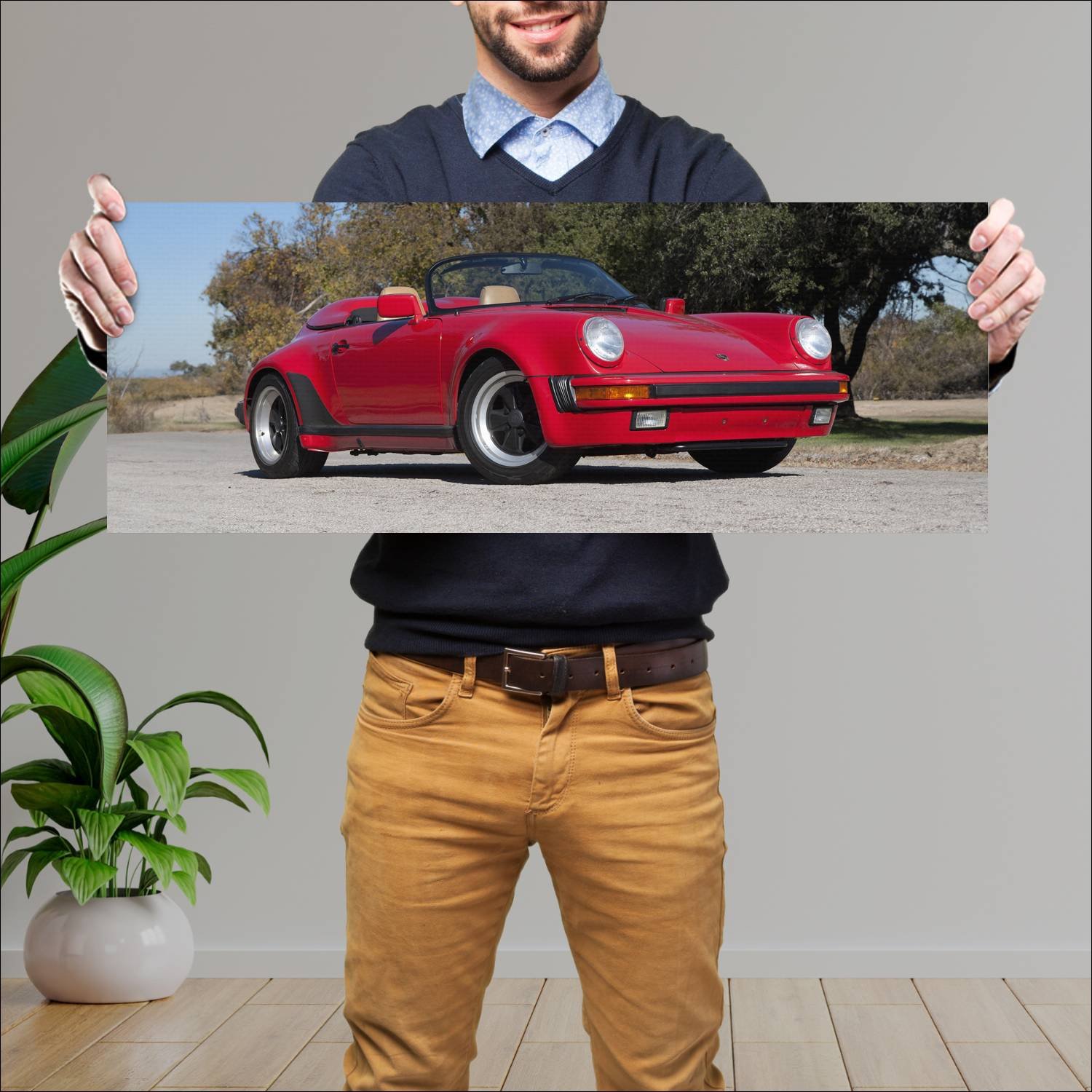 Cuadro grande 30x80cm 1989 porsche 911 speedster t 218 Porsche