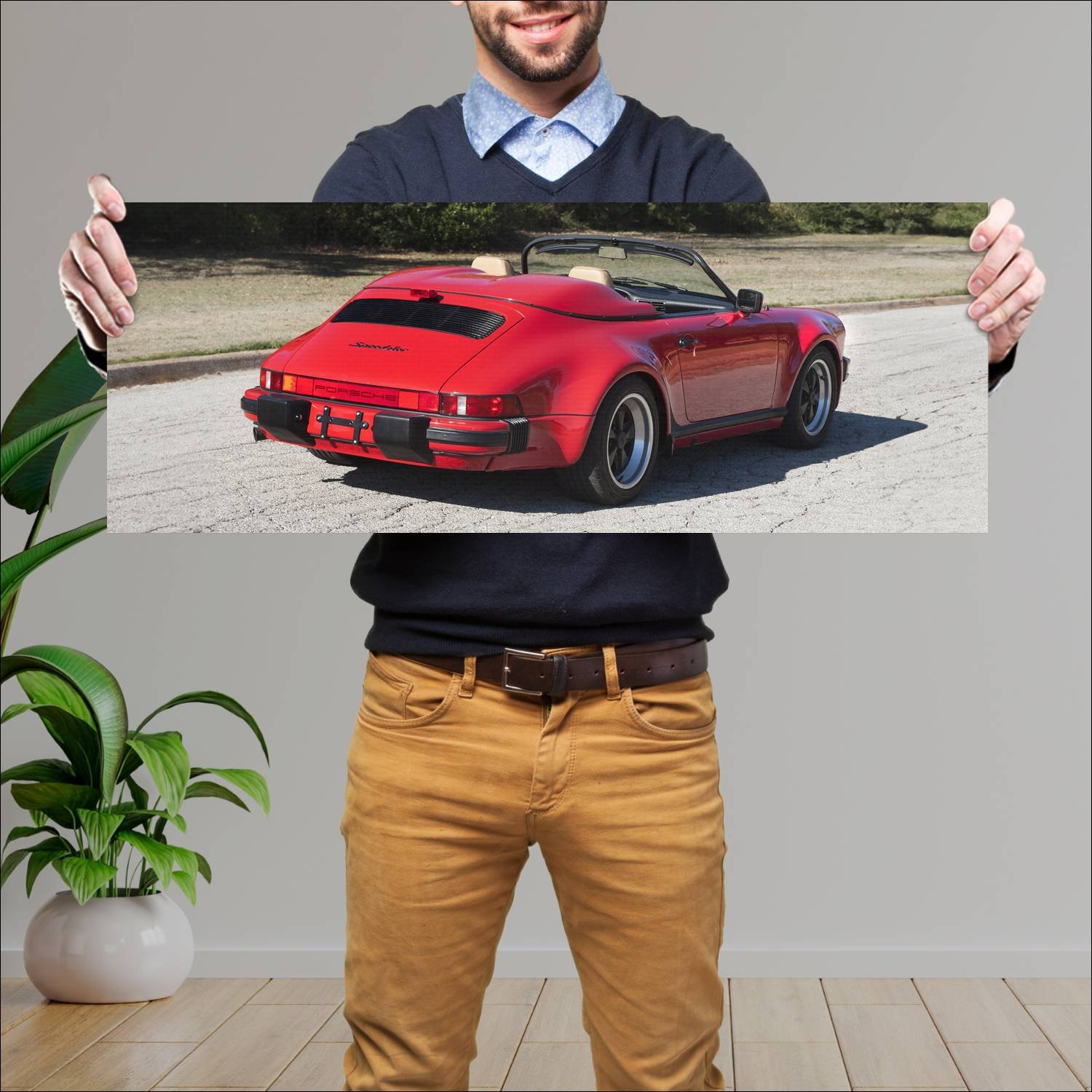 Cuadro grande 30x80cm 1989 porsche 911 speedster t 219 Porsche