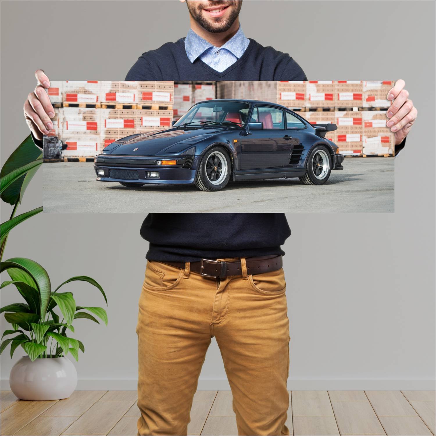 Cuadro grande 30x80cm 1989 porsche 911 turbo se sl 221 Porsche