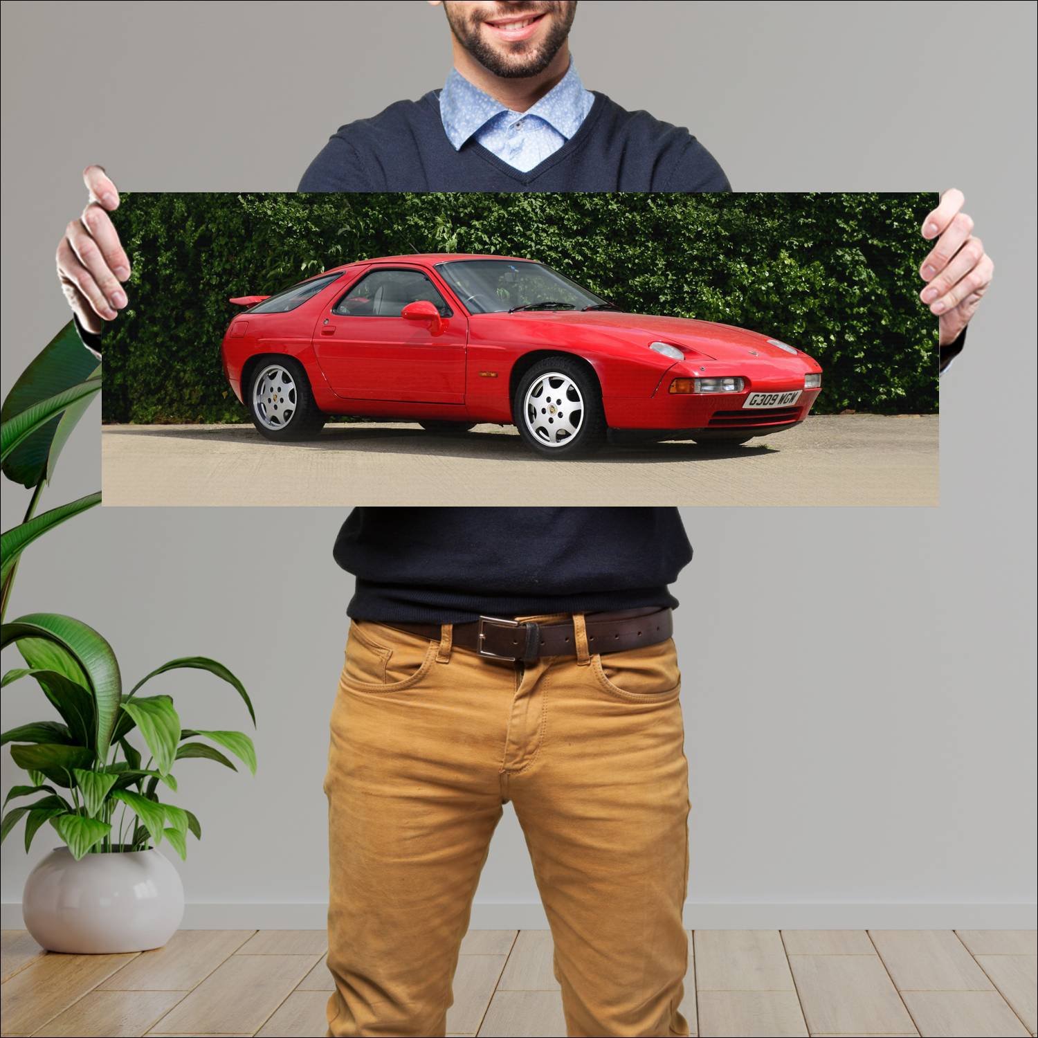 Cuadro grande 30x80cm 1989 porsche 928 gt uk auto 223 Porsche