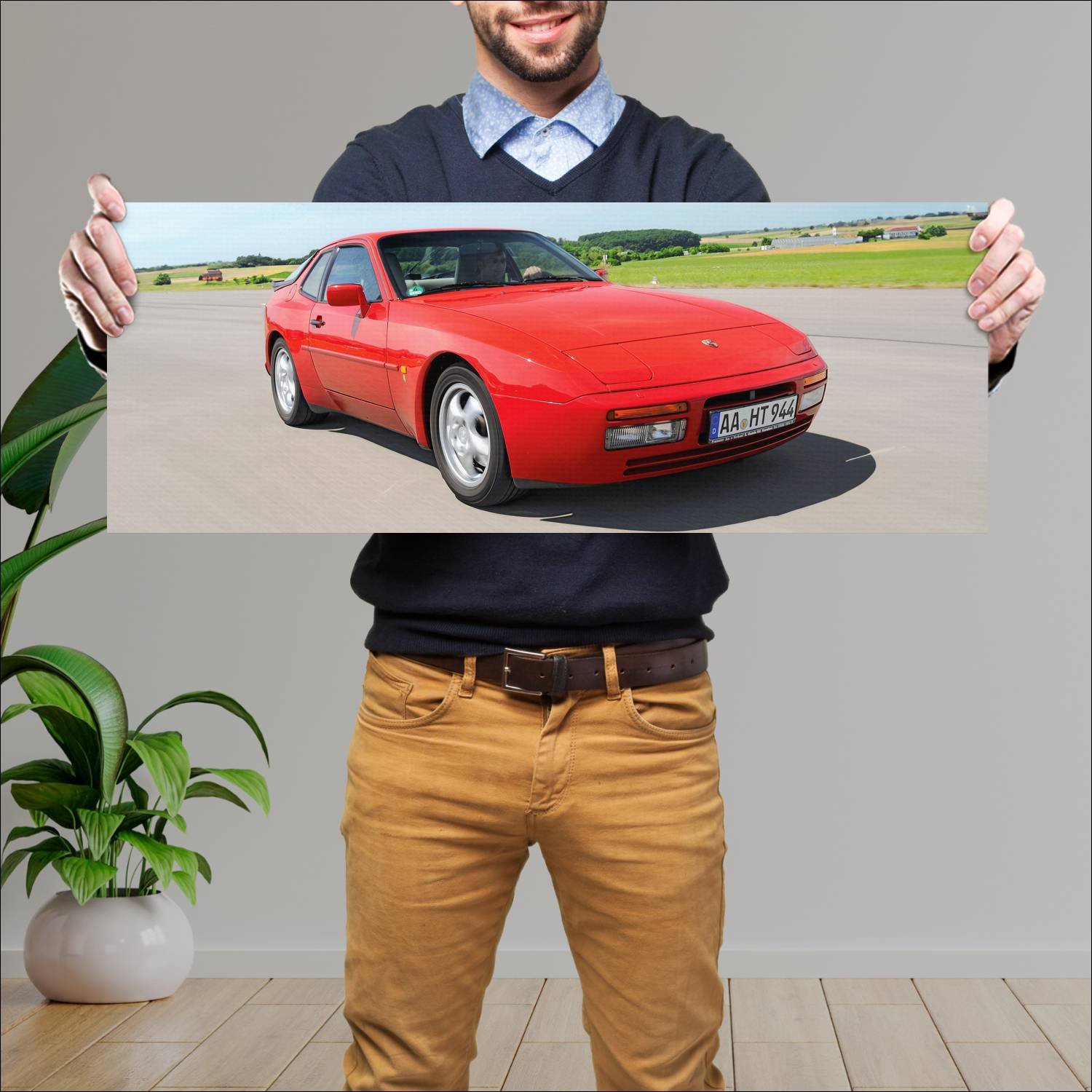 Cuadro grande 30x80cm 1989 porsche 944 s2 auto 224 Porsche