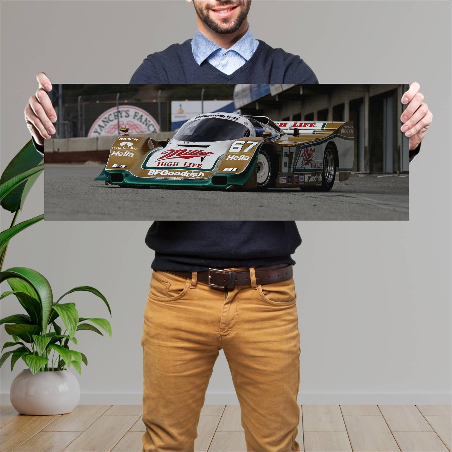 Cuadro grande 30x80cm 1989 porsche 962 108c 2 Porsche