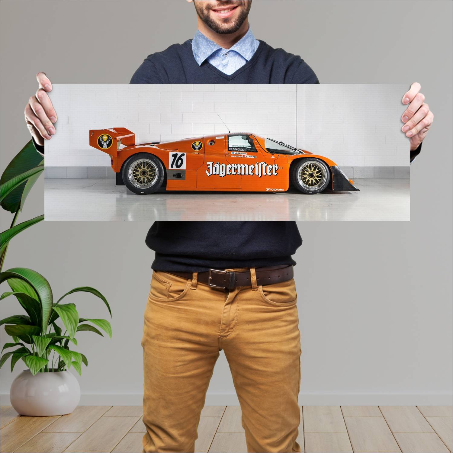 Cuadro grande 30x80cm 1989 porsche 962 c 006bm 501 227 Porsche