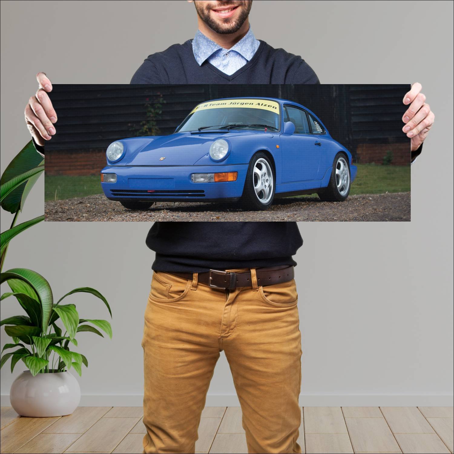Cuadro grande 30x80cm 1990 porsche 911 carrera cup 234 Porsche