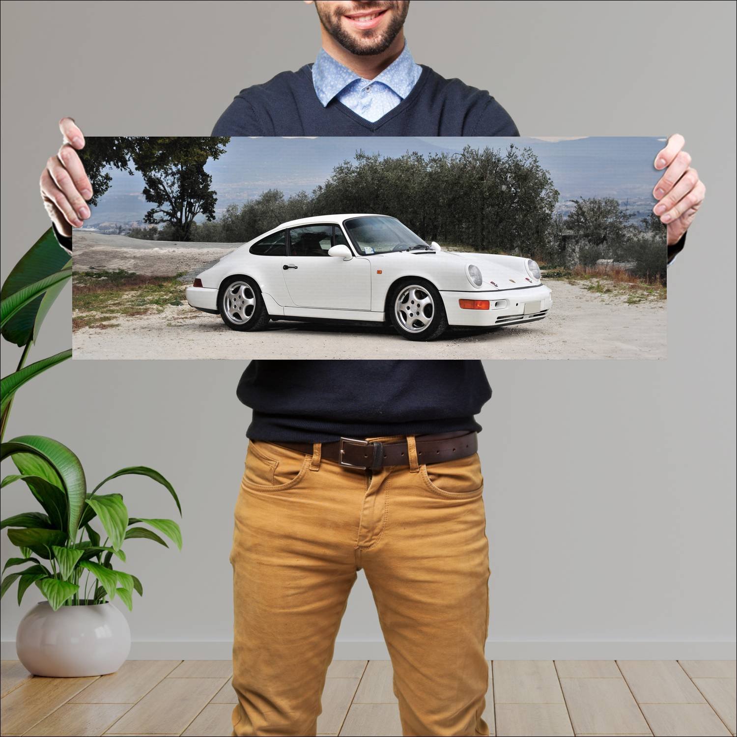 Cuadro grande 30x80cm 1991 porsche 911 carrera rs 238 Porsche