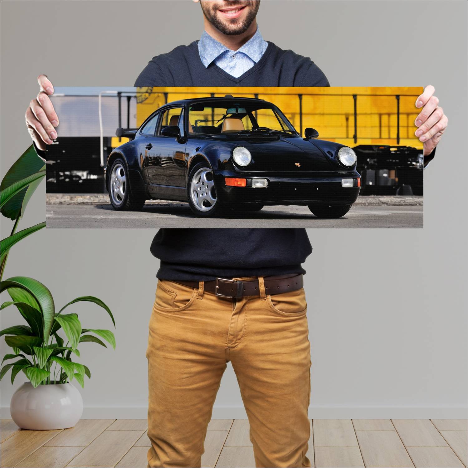 Cuadro grande 30x80cm 1991 porsche 911 turbo s2 us 241 Porsche