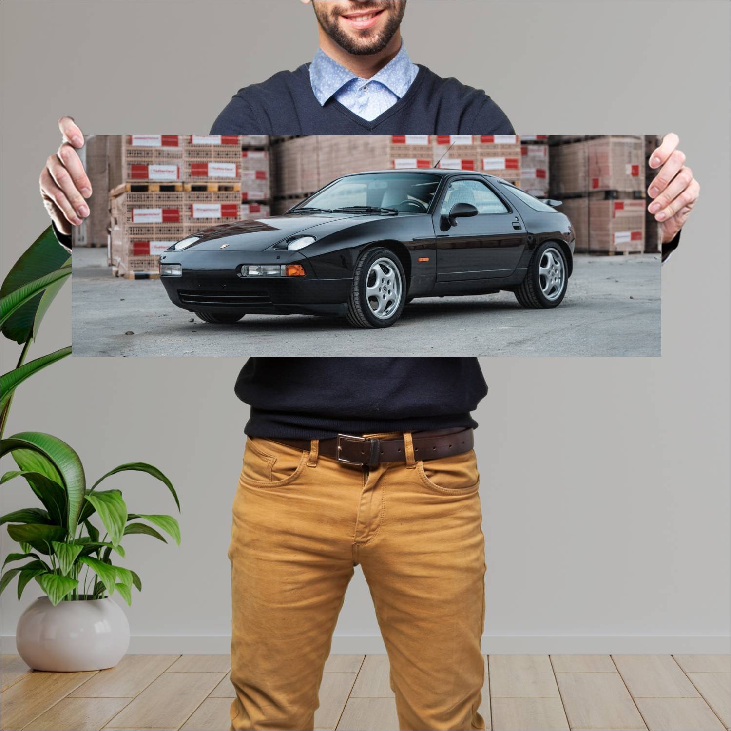 Cuadro grande 30x80cm 1991 porsche 928 gts auto 242 Porsche
